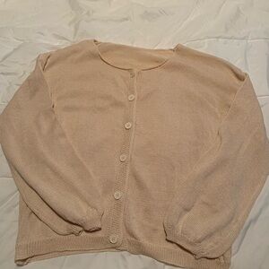 SHEIN Cream Button-Up Cardigan